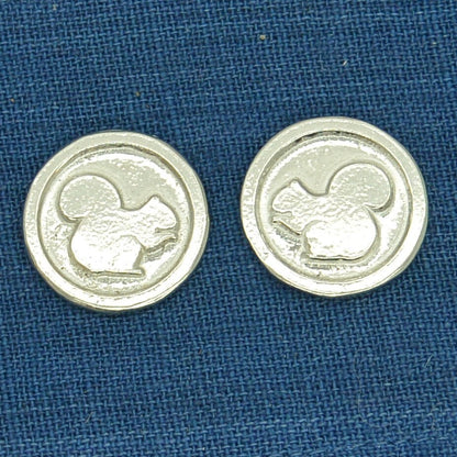 Squirrel Cufflinks, Handcast Pewter Cufflinks, Polished Finish