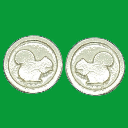 Squirrel Cufflinks, Handcast Pewter Cufflinks, Polished Finish
