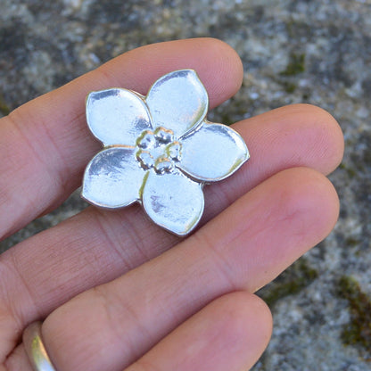 Forget Me Not Kitchen Knobs, Flower Drawer Knobs, Cabinet Knobs, Handmade, in Fine Pewter, by William Sturt