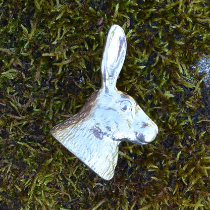 Hares Head Kitchen Knobs, Rabbit Drawer Knobs, Cabinet Knobs, Handmade, in Fine Pewter, by William Sturt