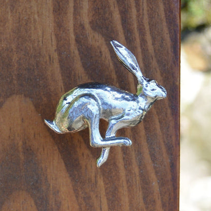 Running Hare Kitchen Knobs, Rabbit Drawer Knobs, Cabinet Knobs, Handmade, in Fine Pewter, by William Sturt