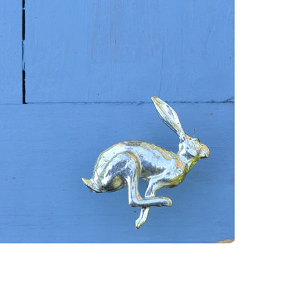 Running Hare Kitchen Knobs, Rabbit Drawer Knobs, Cabinet Knobs, Handmade, in Fine Pewter, by William Sturt