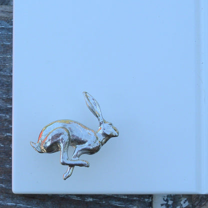 Running Hare Kitchen Knobs, Rabbit Drawer Knobs, Cabinet Knobs, Handmade, in Fine Pewter, by William Sturt