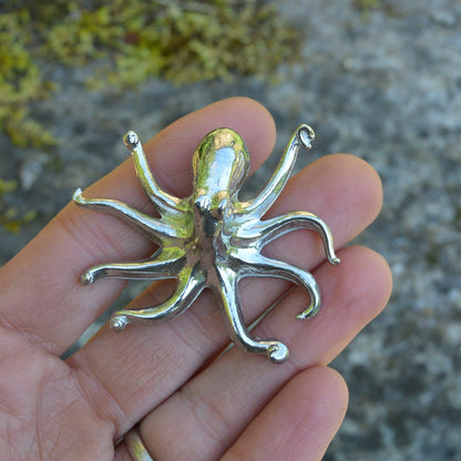 Octopus Knob, Octopus Drawer Knob, Octopusknob, Handmade, in Fine Pewter, by William Sturt