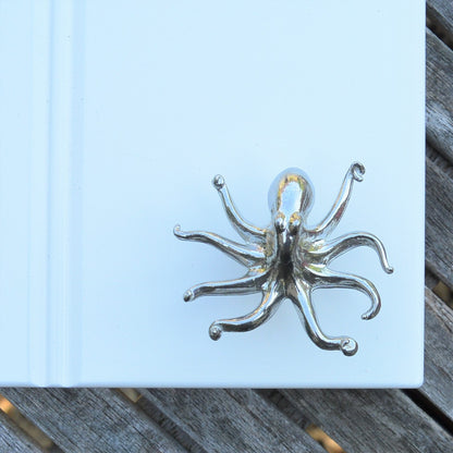 Octopus Knob, Octopus Drawer Knob, Octopusknob, Handmade, in Fine Pewter, by William Sturt