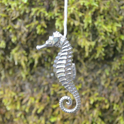 Seahorse Light Pull, Handcast Pewter, Polished Finish