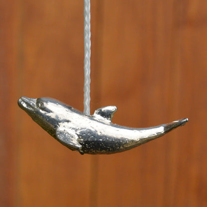 Leaping Dolphin Light Pull, Handcast Pewter, Polished Finish