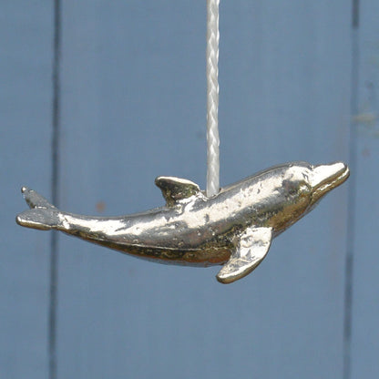 Leaping Dolphin Light Pull, Handcast Pewter, Polished Finish
