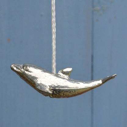 Leaping Dolphin Light Pull, Handcast Pewter, Polished Finish