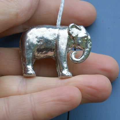 Elephant Light Pull, Handcast Pewter, Polished Finish