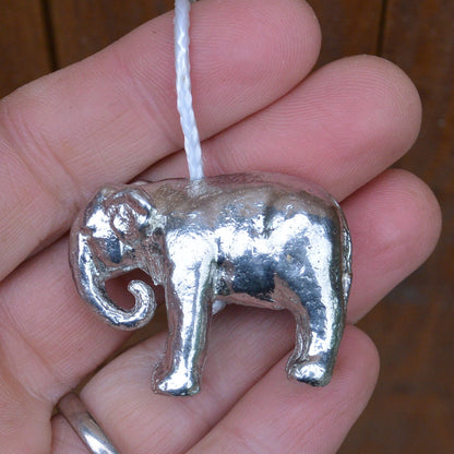 Elephant Light Pull, Handcast Pewter, Polished Finish