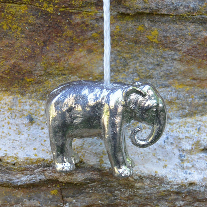 Elephant Light Pull, Handcast Pewter, Polished Finish