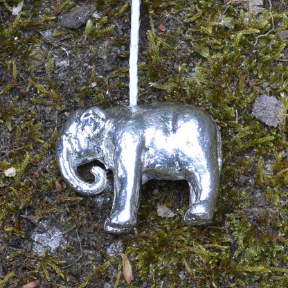 Elephant Light Pull, Handcast Pewter, Polished Finish