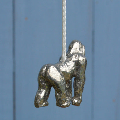 Gorilla Light Pull, Handcast Pewter, Polished Finish