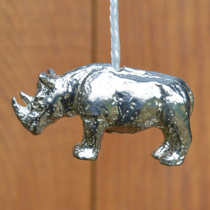 Rhino Light Pull, Handcast Pewter, Polished Finish
