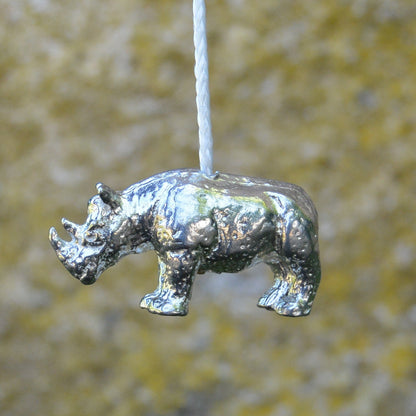 Rhino Light Pull, Handcast Pewter, Polished Finish