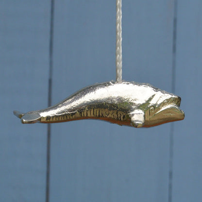 Swimming Whale Light Pull, Handcast Pewter, Polished Finish