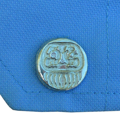 Daruma Cufflinks, Handcast Pewter Cufflinks, Polished Finish