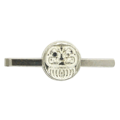Daruma Tie Clip, Handcast Pewter Tie Clip, Polished Finish