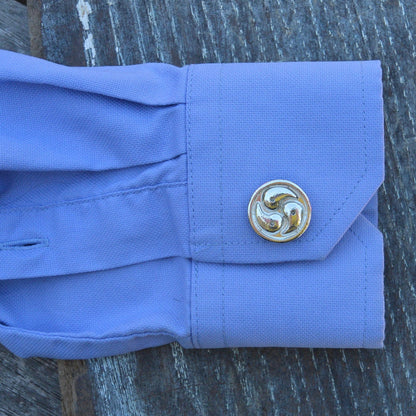 Triskelion Cufflinks, Handcast Pewter Cufflinks, Polished Finish
