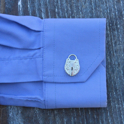 Padlock Cufflinks, Handcast Pewter Cufflinks, Polished Finish