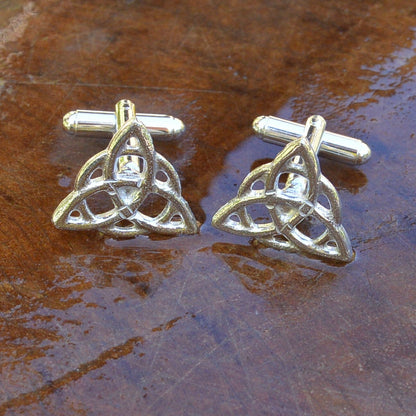 Triquetra (Trinity Knot) Cufflinks, Handcast Pewter Cufflinks, Polished Finish