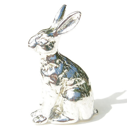 Miniature Hare Figurine, Handmade in Fine Pewter by William Sturt