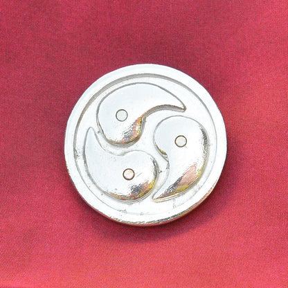 Triskelion Brooch (Round Design), Handcast Pewter, Polished Finish