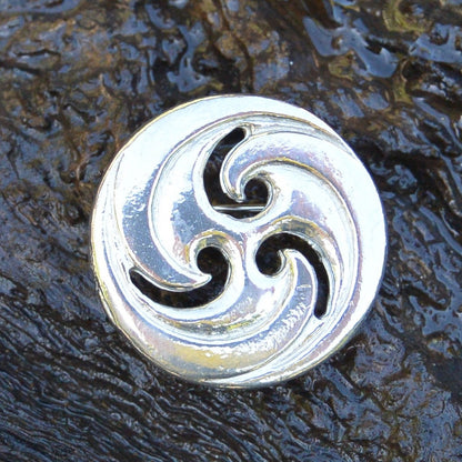 Triskele Brooch (Rounded Design), Handcast Pewter, Polished Finish
