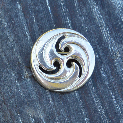 Triskele Brooch (Rounded Design), Handcast Pewter, Polished Finish