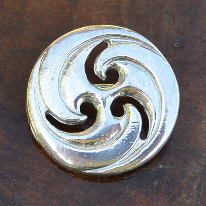 Triskele Brooch (Rounded Design), Handcast Pewter, Polished Finish