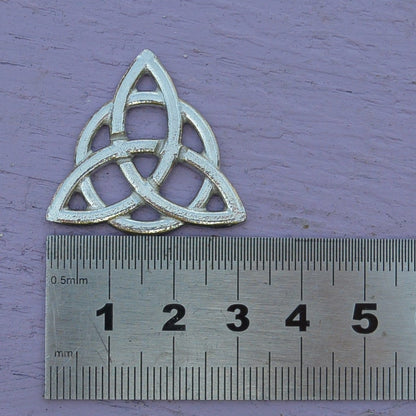 Trinity Knot Brooch (Triquetra), Handcast Pewter, Polished Finish