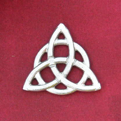 Trinity Knot Brooch (Triquetra), Handcast Pewter, Polished Finish