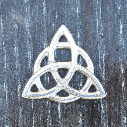 Trinity Knot Brooch (Triquetra), Handcast Pewter, Polished Finish