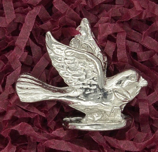 Turtle Dove Figurine, Miniature Turtle Dove, Handmade, in Fine Pewter, by William Sturt