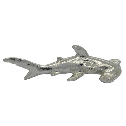 Hammer Head Shark Figurine, Collectible Animal, Handmade, in Fine Pewter, by William Sturt