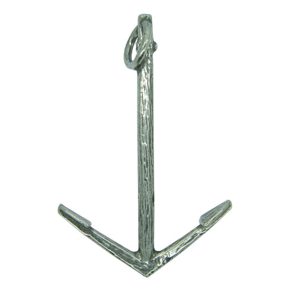 Anchor Pendant Necklace (St Jean Baptiste Design), Handcast Pewter Pendant on Adjustable Waxed Cord