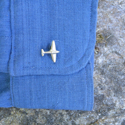 Spitfire Cufflinks, Handcast Pewter Cufflinks, Polished Finish