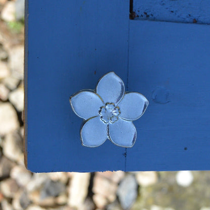Forget Me Not Kitchen Knobs, Flower Drawer Knobs, Cabinet Knobs, Handmade, in Fine Pewter, by William Sturt