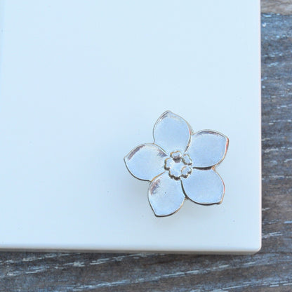 Forget Me Not Kitchen Knobs, Flower Drawer Knobs, Cabinet Knobs, Handmade, in Fine Pewter, by William Sturt