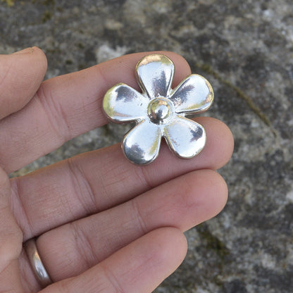 Daisy Kitchen Knobs, Flower Drawer Knobs, Cabinet Knobs, Handmade, in Fine Pewter, by William Sturt
