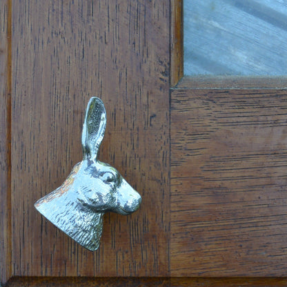Hares Head Kitchen Knobs, Rabbit Drawer Knobs, Cabinet Knobs, Handmade, in Fine Pewter, by William Sturt