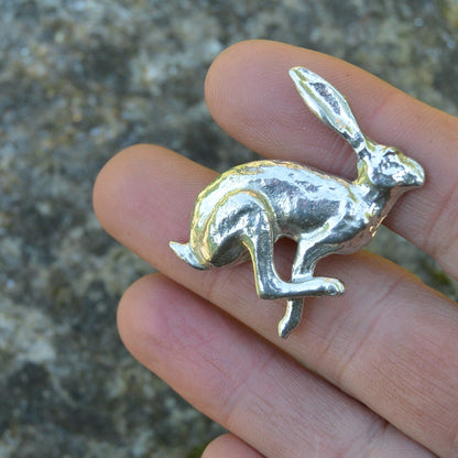 Running Hare Kitchen Knobs, Rabbit Drawer Knobs, Cabinet Knobs, Handmade, in Fine Pewter, by William Sturt