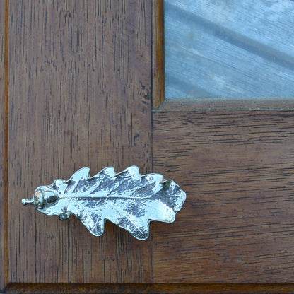 Oak Leaf Kitchen Knobs, Oak Leaf Drawer Knob, Cabinet Knobs, Handmade, in Fine Pewter, by William Sturt