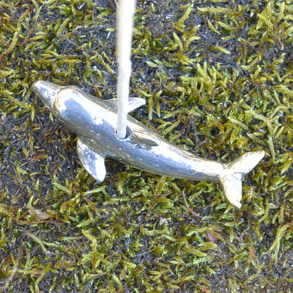 Leaping Dolphin Light Pull, Handcast Pewter, Polished Finish