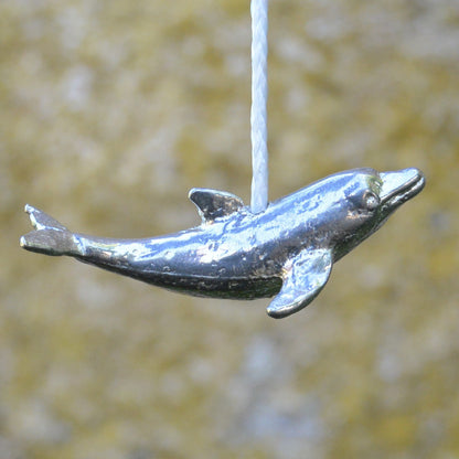 Leaping Dolphin Light Pull, Handcast Pewter, Polished Finish