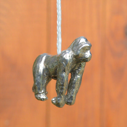 Gorilla Light Pull, Handcast Pewter, Polished Finish