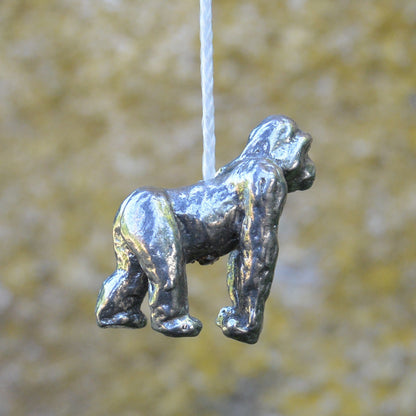 Gorilla Light Pull, Handcast Pewter, Polished Finish