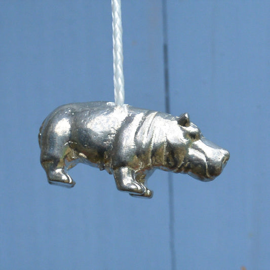 Hippo Light Pull Handle, Hippo Light Pull Cord Handle, Hippo Bathroom Light Pull Handle, Handmade in Fine Pewter, by William Sturt