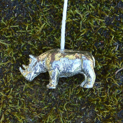 Rhino Light Pull, Handcast Pewter, Polished Finish